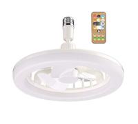 Ventilateur de Plafond Avec Lumière et Télécommande - 30W Dimmable Plafonnier Avec Aromathérapie - Silencieux Pour Chambre et Salon (Blanc - Petite Télécommande Sans Grille)