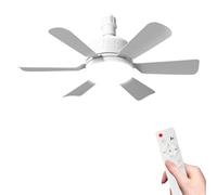 Ventilateur de Plafond avec Lumière et Telecommande, 46CM LED Ventilateur Dimmable Plafonnier, Ampoule Intégrée E27 40W, 3 Couleur Claire, 3 Vitesses, Moteur sans Balais, Pour Bureau, Maison (Blanc)