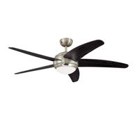 Ventilateur de plafond avec lumière et télécommande BENDAN Chrome mat 132 cm