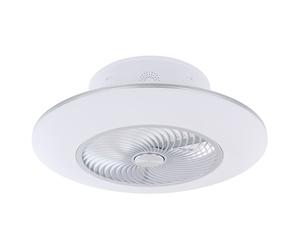 Ventilateur de plafond avec lumière et télécommande Lampe de plafond Ventilateur Plafonnier Éclairage Lumière du jour, dimmable CCT, métal, argenté blanc, 1x LED 36 Watt 2200lm 3000-6500 ;, D 58 cm