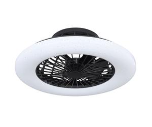 Ventilateur de plafond avec lumière et télécommande Plafonnier silencieux avec ventilateur à intensité variable, minuterie de veilleuse CCT effet étoile, 30 Watt LED 1800lm 3000-6500K, 50 cm, Salon