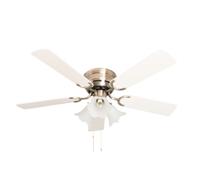 Ventilateur de plafond avec lumière Kisa Laiton 105 cm pales blanc / érable