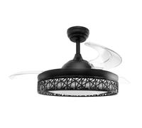 Jocca Ventilateur de plafond avec lumière LED réglable | Ventilateurs en bois naturel | Télécommande | Minuterie | Fonction été et hiver