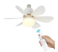 Ventilateur de plafond avec lumière LED et télécommande - 6 pales - 3 vitesses - 3 températures de couleur - Minuterie