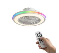 Ventilateur de plafond avec lumière LED RGB, pales cachées, 6 vitesses, moteur DC et télécommande InnovaGoods VENTILATEUR
