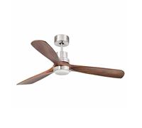 Ventilateur de plafond DC Lantau Nickel / Noyer avec LED Faro