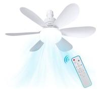 Ventilateur de plafond avec lumière - PRUMYA - E27 - 3 vitesses - Télécommande - 2400 lumens