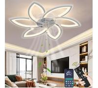 Ventilateur de plafond avec lumière - RUMOCOVO - 6 vitesses - LED - Blanc - 78CM