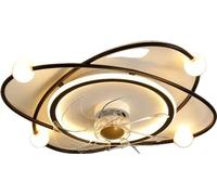 Ventilateur de plafond avec lumière, télécommande, LED variable, noir, 3 changements de couleur