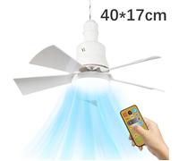 Ventilateur de plafond avec lumières et télécommande, E27 vis ménage télécommande fleur ventilateur lumière 30W 3 vitesses 3 modes