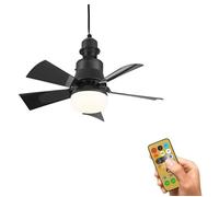Ventilateur de plafond avec lumières et télécommande - PRUMYA - 30W - 3 modes - Noir