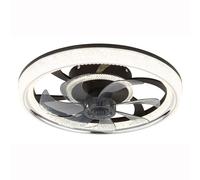 Ventilateur de plafond avec télécommande Plafonnier LED à intensité variable Cristal, retour en avant, 6 niveaux, 30W 2700lm blanc chaud - blanc froid, DxH 48 x 13 cm