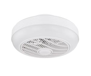 Ventilateur de plafond avec télécommande plafonnier ventilateur refroidisseur de lumière de salon, métal noir aspect bois, minuterie CCT, LED, D 46 cm