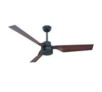 Ventilateur de plafond avec télécommande pour ventilateur de salon, brun noir, mode été/hiver, minuterie 3 vitesses, 132 cm