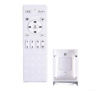 Ventilateur de plafond blanc avec télécommande avec minuterie et six réglages pour chambre à coucher, salon, gestion du flux d'air, compatible avec systèmes 24 V, appareil portatif en plastique pour