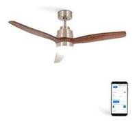 Ventilateur de plafond, bois foncé, avec lumière, avec wifi - windstylance dc nickel Create Bois foncé G