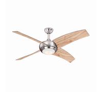 Ventilateur de plafond Borealis Pin 122 cm avec LED Chrome / Nickel brossé