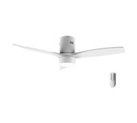 Cecotec Ventilateur de Plafond avec Lumière LED Energysilence Aero 5600 Classic White. 40W, Moteur DC, Diamètre 132 cm, 3 Pales, LED 18W, Minuteur, 6 Vitesses, Télécommande, Fonction Été/Hiver