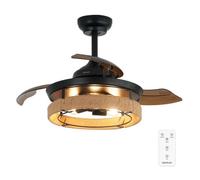 Ventilateur de plafond Cecotec EnergySilence Aero 3600 Invisible au design naturel avec éclairage LED, moteur CC 25 W