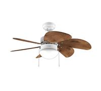 Cecotec - Ventilateur de Plafond avec Lumière EnergySilence Aero 365 White&Wood - 50 W, Diamètre 91 cm, 3 Vitesses, 6 Pales, Ampoule Non Incluse, Mode Été/Hiver, Design Élégant