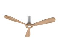 Cecotec Ventilateur de plafond télécommande et Wifi EnergySilence Aero 5500 Blanc Aqua Connecté, 40 W, Diamètre 52", 3 Lames, Protection IP44, Mode hiver-été, Minuterie, Bois