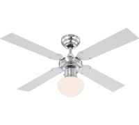 Ventilateur de plafond Champion Blanc / Argent 105 cm GLOBO