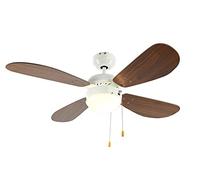 Ventilateur de plafond Classic 105 cm en noyer avec éclairage et chaînettes