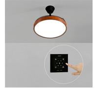 Ventilateur de plafond - Create - Avec lumière - Pales rétractables - LED 36W - Noir/Bois foncé