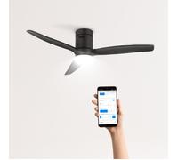 Ventilateur de plafond - Create - Avec lumière - Silencieux - Ø132 cm - Noir