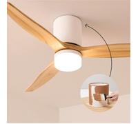 CREATE Ventilateur de plafond WIND CALM CONCRETE 40W Ø132 cm 100 % bois Silencieux Télécommande