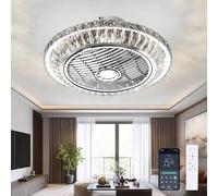 Ventilateur De Plafond Créatif Moderne Fan Lustre 72W LED Dimmable Ventilateur De Plafonnier Avec Éclairage Et Télécommande Silencieuse Pépinière Chambre Restaurant Salle De Bains Fan Éclairage (A)