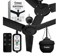 Ventilateur de plafond Cronos FC11-90 90 cm Noir + Télécommande
