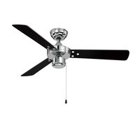 AireRyder Ventilateur de plafond Cyrus sans éclairage, avec tirettes, 107 cm, finition chrome brillant, pâles réversibles noir/argent FN44444N