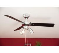 AireRyder Ventilateur de plafond Cyrus – 107 cm, éclairage à tirettes, chrome, pâles réversibles