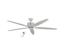 Ventilateur de plafond DC 180 Cm Eco Elements WZ Blanc laqué pales blanches et grises télécommande