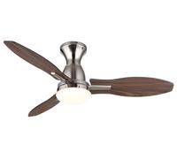Ventilateur de plafond LED avec mode été hiver Lampe de plafond à intensité variable avec télécommande, 6 niveaux, ailes réversibles, 22W 1660lm blanc chaud, blanc neutre, blanc froid, D 107 cm