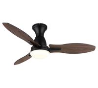 Ventilateur de plafond LED dimmable avec télécommande mode été hiver Plafonnier, 6 niveaux, ailes réversibles, 22W 1660lm blanc chaud, blanc neutre, blanc froid, D 107 cm