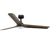 Faro HEYWOOD Grand ventilateur de plafond DC à LED noir et bois foncé, 6 vitesses