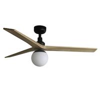 Ventilateur de plafond DC Klim M Noir-Chêne avec Lumière Faro