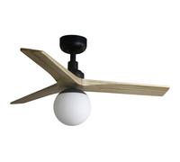 Ventilateur de plafond DC Klim S Noir-Chêne avec Lumière Faro