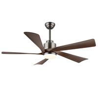 Lampe de plafond LED Ventilateur de salon Dimmable Marron Métal Ø 132 cm