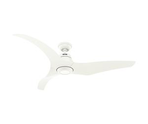 Ventilateur de plafond DC Stingray Blanc avec LED Hunter Fans