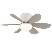 Ventilateur de plafond Delores Blanc-Sable avec LED GLOBO
