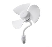 Ventilateur de plafond d'intérieur avec raccord à vis E27, moteur compact ABS sans balais de 16 cm, 3 pales aérodynamiques, refroidissement silencieux, flux d'air réglable à 360° pour chambre à
