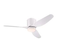 Ventilateur de Plafond d'Intérieur Westinghouse Lighting CARLA de 117 cm en Blanc avec Télécommande d'éclairage et de Ventilateur, Luminaire LED à Intensité variable avec Verre Opale Dépoli