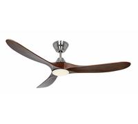Ventilateur de plafond Eco Genuino Chrome & Noyer 152 avec LED CasaFan