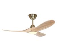 Ventilateur de plafond Eco Genuino Laiton & Bois 122 avec LED CasaFan