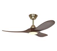 Ventilateur de plafond Eco Genuino Laiton & Noyer 122 avec LED CasaFan