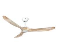 CasaFan Ventilateur de plafond Eco Genuino 152 cm – moteur DC, télécommande, blanc mat/bois naturel