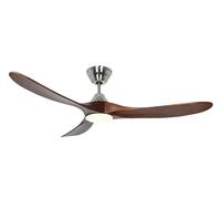 Ventilateur de plafond Eco Genuino DC 152 Chrome-Noyer LED CasaFan